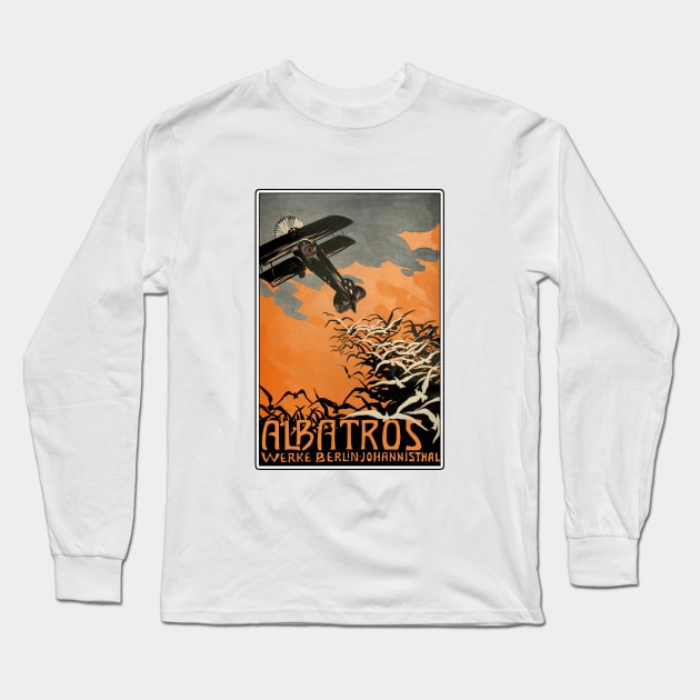 Albatros WWI German Aircraft Maker Advertising Poster Long Sleeve T-Shirt by Naves